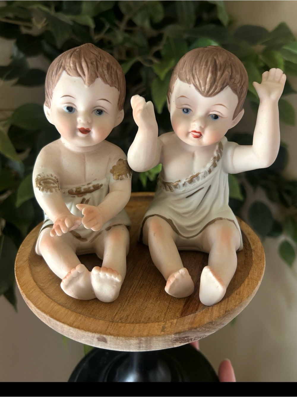 Vintage Bisque Piano Baby Boy Figurine